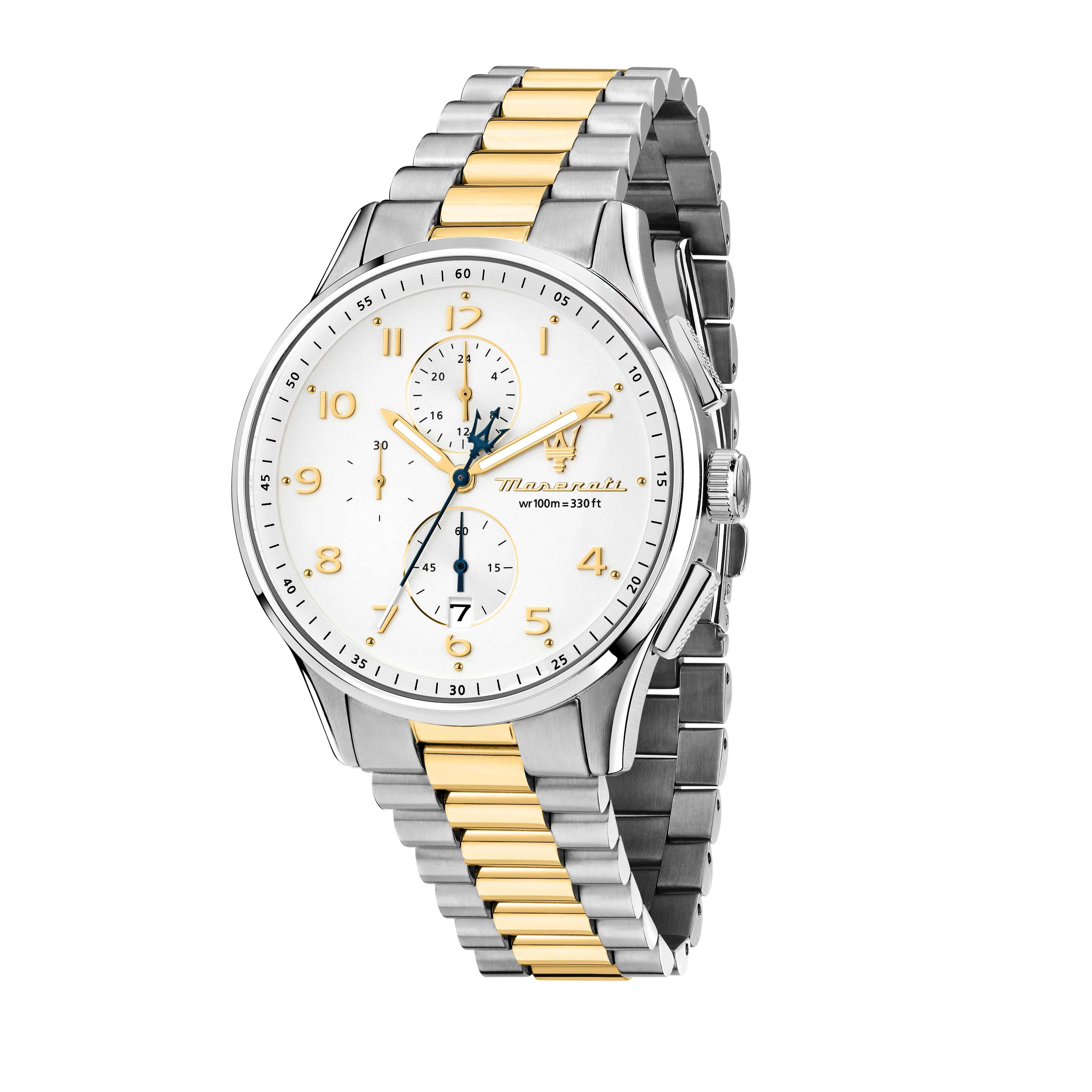 Orologio Uomo Maserati Acciaio Dorato Maglia President Cronografo Data R8873624003